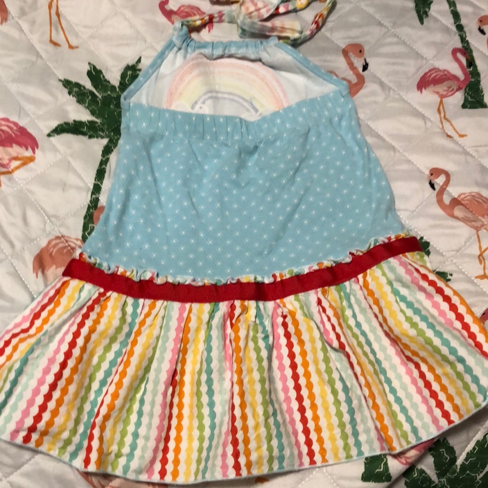 Ric Rac & Ruffles Rainbow Dress 2T VVGUC - Picture 2 of 3